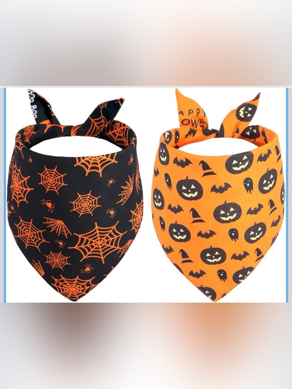 Halloween Dog Bandanas 2pc Size Large